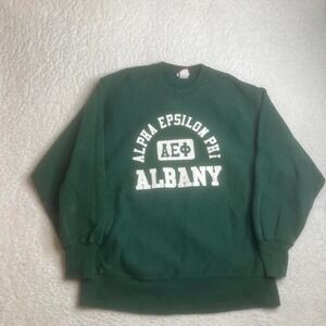 Vintage Lee cross grain men's green alpha epsilon‎ phi  Greek life sweatshirt xl